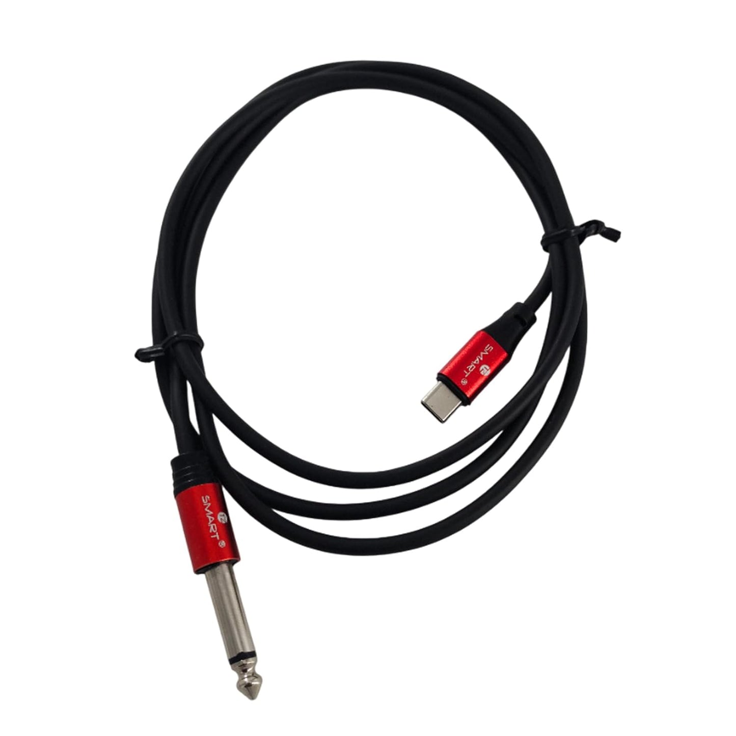 TZ SMART Type-C to 6.35mm 1/4 Inch TS Audio Cable (1.5M) | Gold-Plated USB-C to 6.35mm Mono Interconnect | Aux Adapter for Amplifier, Guitar, Mixer & Speaker