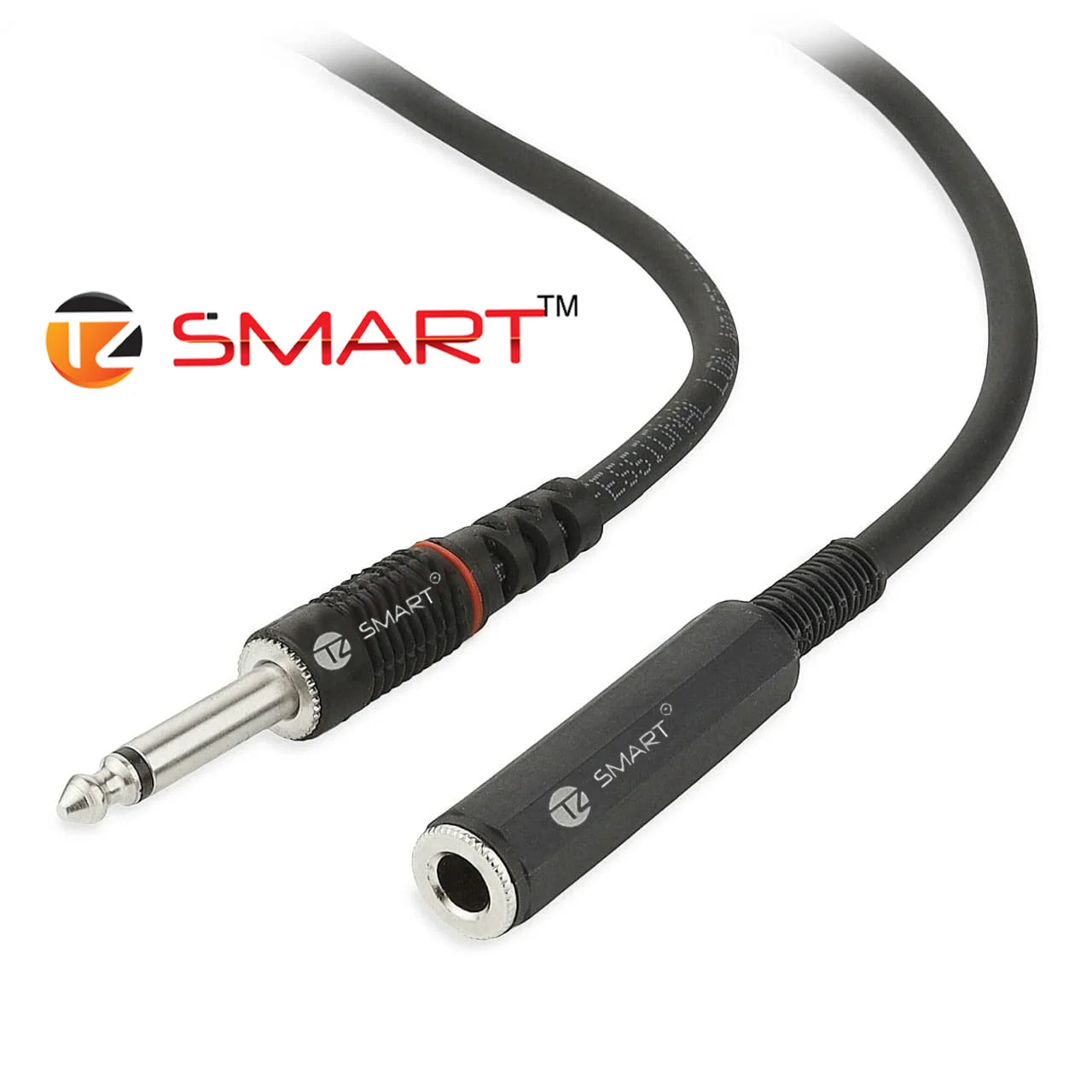 TZ SMART TS Mono Extension 1/4" Mono Male to Female Audio Extension Cable – Durable, High-Quality Sound