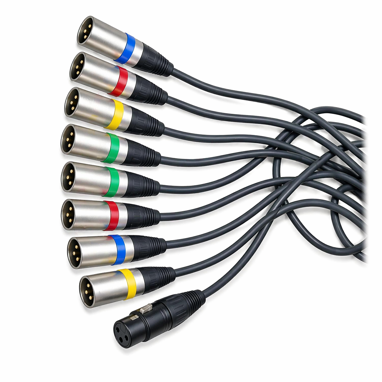 TZ SMART 8 XLR Male to 1 XLR Female Audio Snake Cable 6 Meter | TZ SMART 8 Channel Professional Mixer Cable for DJ, Studio & PA System