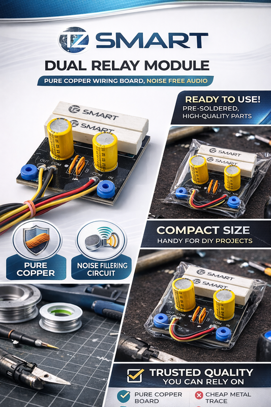 TZ SMART D-750 / D-518 Dual Relay Crossover Network Plate | Pure Copper Audio Board | Noise-Free Circuit | Pre-Soldered DIY Module