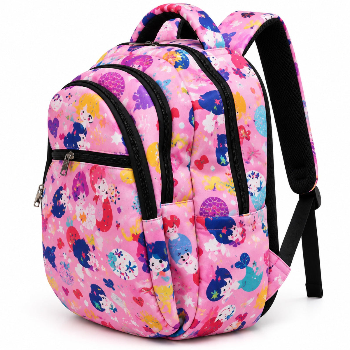 TZ SMART Kids School Backpack for Girls | Cute Cartoon Printed School Bag | Multi Compartment Backpack with Padded Shoulder Straps – Pink
