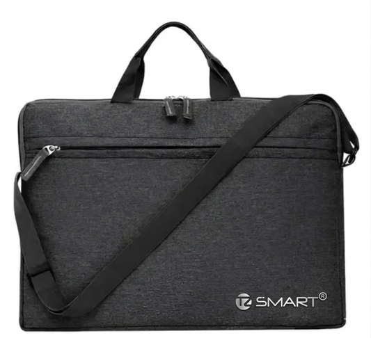 TZ SMART™ 15.6 Inch Premium Laptop Messenger Bag | Water-Resistant Professional Briefcase for Men & Women (Black)