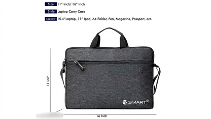 TZ SMART™ 15.6 Inch Premium Laptop Messenger Bag | Water-Resistant Professional Briefcase for Men & Women (Black)