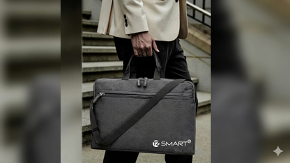 TZ SMART™ 15.6 Inch Premium Laptop Messenger Bag | Water-Resistant Professional Briefcase for Men & Women (Black)