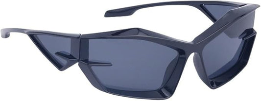 Futuristic Geometric Sunglasses – Unisex UV400 Eyewear in Black, Grey, Green & White