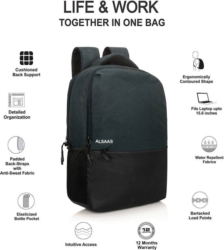 TZ SMART 30L Professional Laptop Backpack – Minimalist Anti-Theft Business Bag – Water-Resistant Office & Travel Backpack for Men & Women (Fits 15.6" Laptop, Black/Grey)