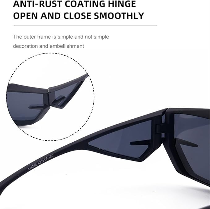 Futuristic Geometric Sunglasses – Unisex UV400 Eyewear in Black, Grey, Green & White