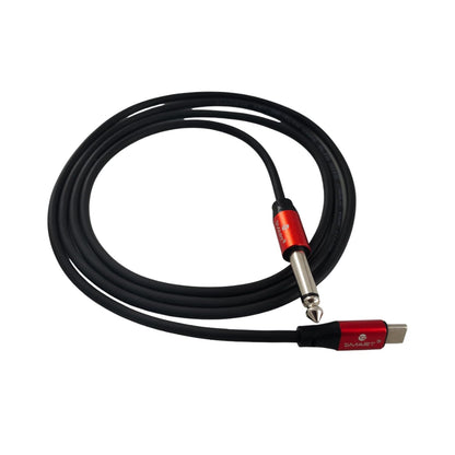 TZ SMART Type-C to 6.35mm 1/4 Inch TS Audio Cable (1.5M) | Gold-Plated USB-C to 6.35mm Mono Interconnect | Aux Adapter for Amplifier, Guitar, Mixer & Speaker