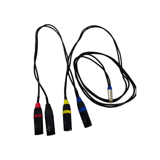 TZ SMART 4 Channel XLR Female to1  RCA Cable (3M) for clear sound and durable performance. Ideal for mixer, amplifier, DJ & studio setups.