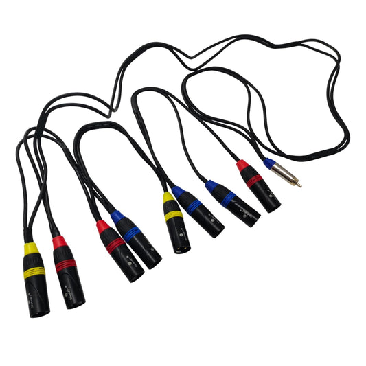 TZ SMART 8 XLR Male to 1 RCA Audio Cable 3 Meter | Professional 8 Channel XLR Male to RCA Connector Cable | Mixer, Amplifier, PA System, Studio Use