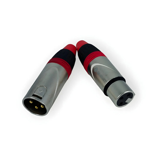 TZ SMART Fully Silver & Gold Plated XLR Male & Female Connector (1 Pair) – Premium Quality Audio Connectors