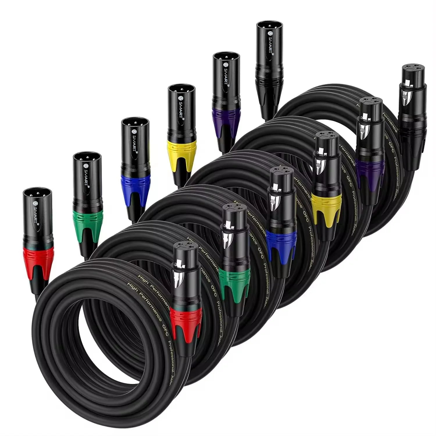 TZ SMART 6x 5m XLR Extenders – High-Quality Audio & DMX Lighting Use.