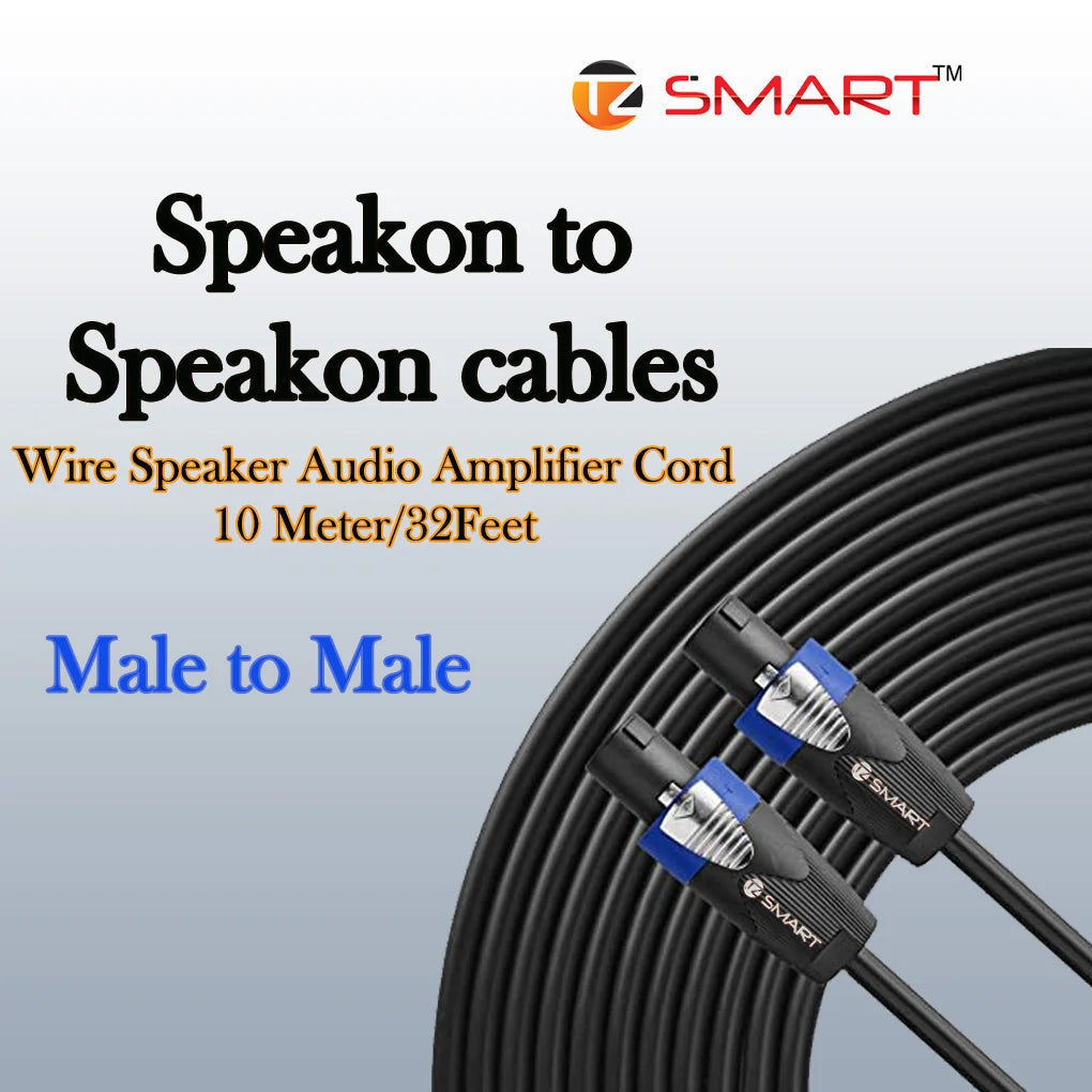 Speakon cable, professional audio cable, DJ speaker cable, PA system cable, high-quality sound transmission, oxygen-free copper cable, durable speaker cable, live sound equipment.