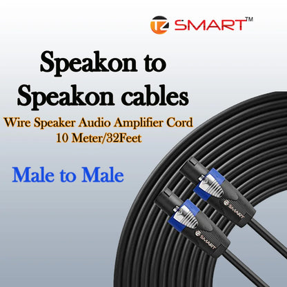 Speakon cable, professional audio cable, DJ speaker cable, PA system cable, high-quality sound transmission, oxygen-free copper cable, durable speaker cable, live sound equipment.