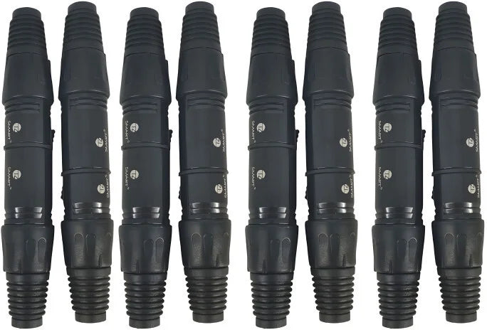 TZ SMART XLR 3-Pin Male/Female Connector – Premium Black Housing, 8-Pair Se