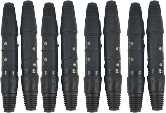 TZ SMART XLR 3-Pin Male/Female Connector – Premium Black Housing, 8-Pair Se