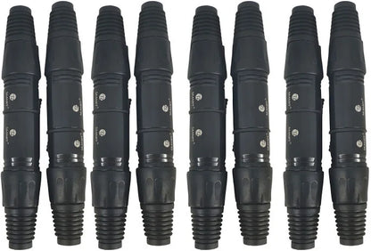 TZ SMART XLR 3-Pin Male/Female Connector – Premium Black Housing, 8-Pair Se