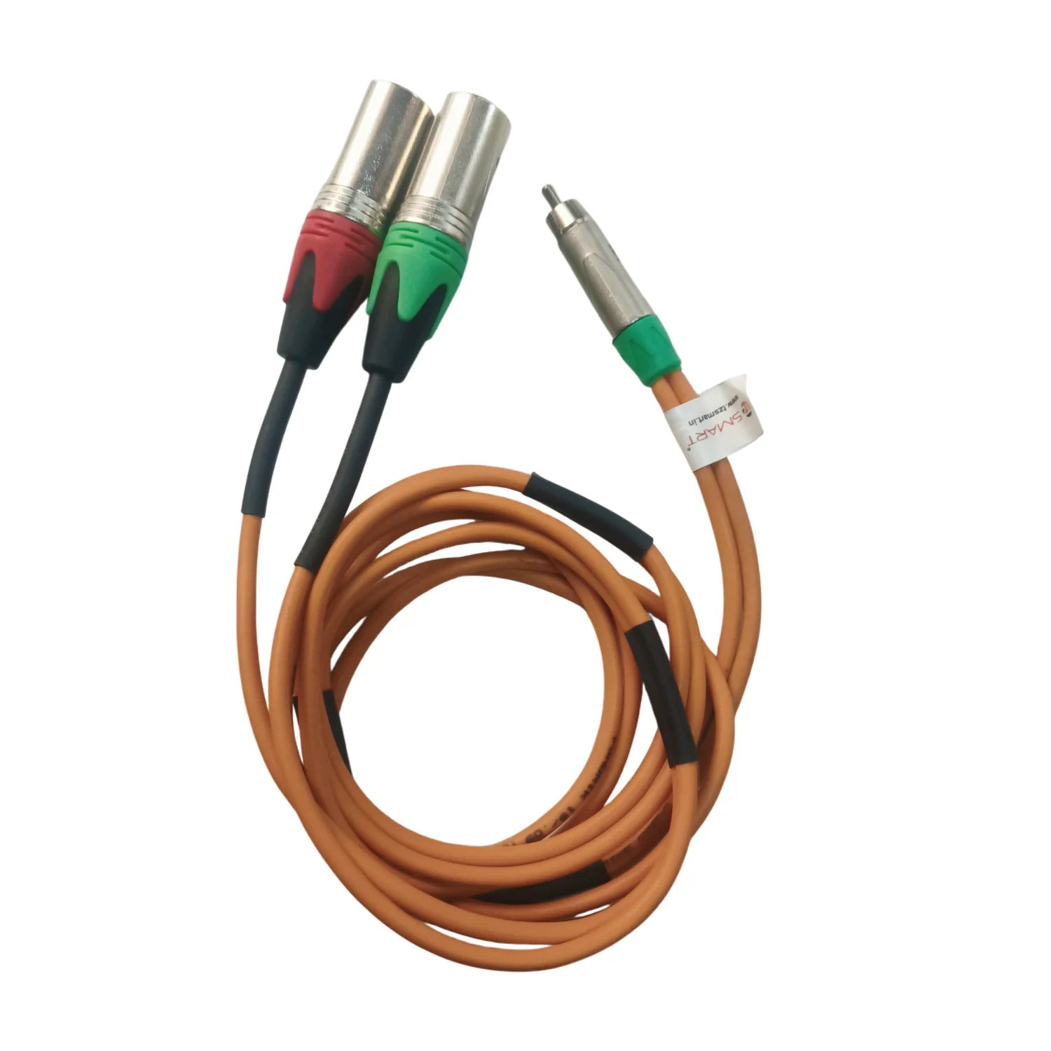 TZ SMART RCA to 2 XLR Male 1.5m Cable – High-Quality Stereo Audio Adapter with Gold-Plated Connectors.