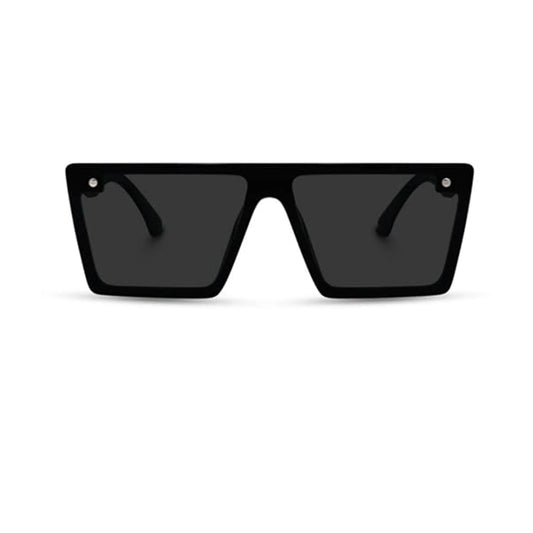 TZ Smart Full Rim Square Sunglasses – UV-Protected Stylish Eyewear for Men & Women in a Durable Black Frame