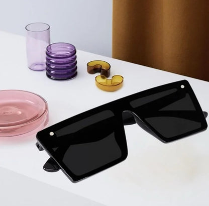 TZ Smart Full Rim Square Sunglasses – UV-Protected Stylish Eyewear for Men & Women in a Durable Black Frame