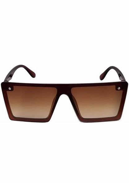 TZ Smart Full Rim Square Sunglasses – UV-Protected Stylish Eyewear for Men & Women in a Durable Brown Frame