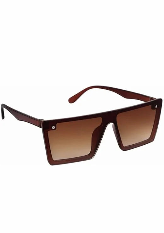 TZ Smart Full Rim Square Sunglasses – UV-Protected Stylish Eyewear for Men & Women in a Durable Brown Frame