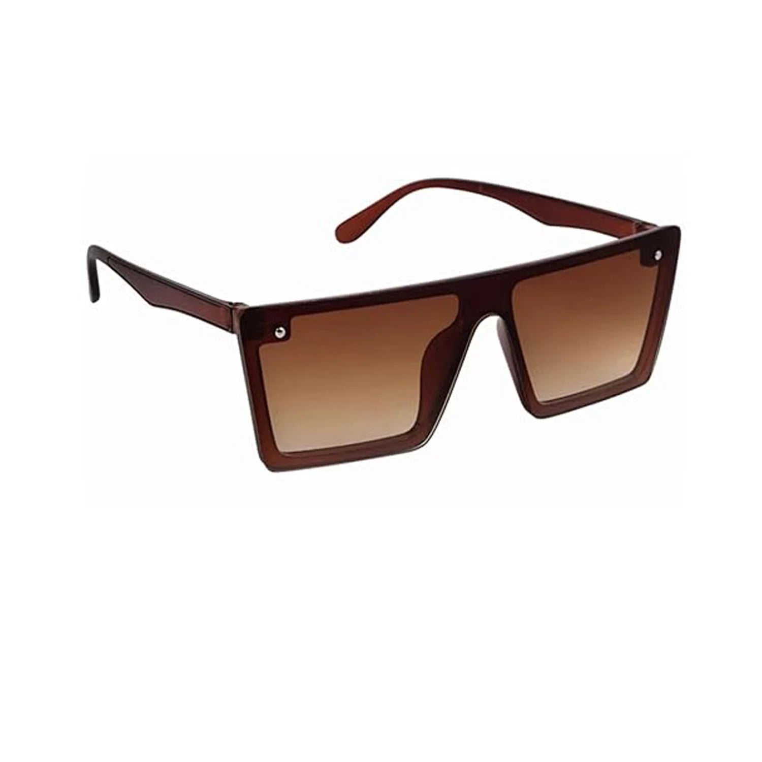 TZ Smart Full Rim Square Sunglasses – UV-Protected Stylish Eyewear for Men & Women in a Durable Brown Frame