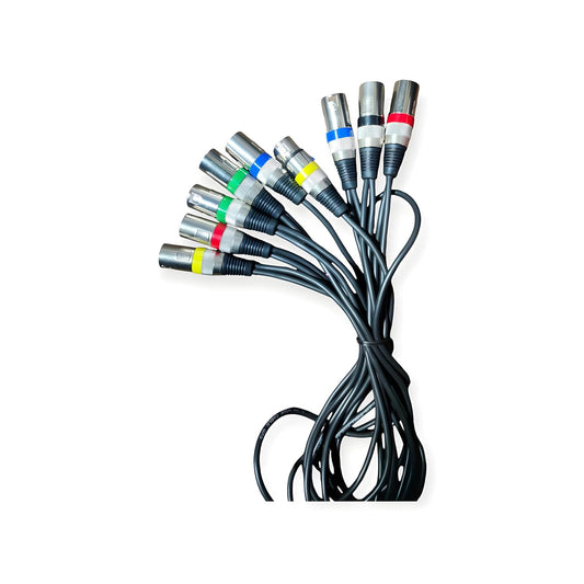 TZ SMART 8 XLR Male to 1 XLR Female Audio Snake Cable 6 Meter | TZ SMART 8 Channel Professional Mixer Cable for DJ, Studio & PA System