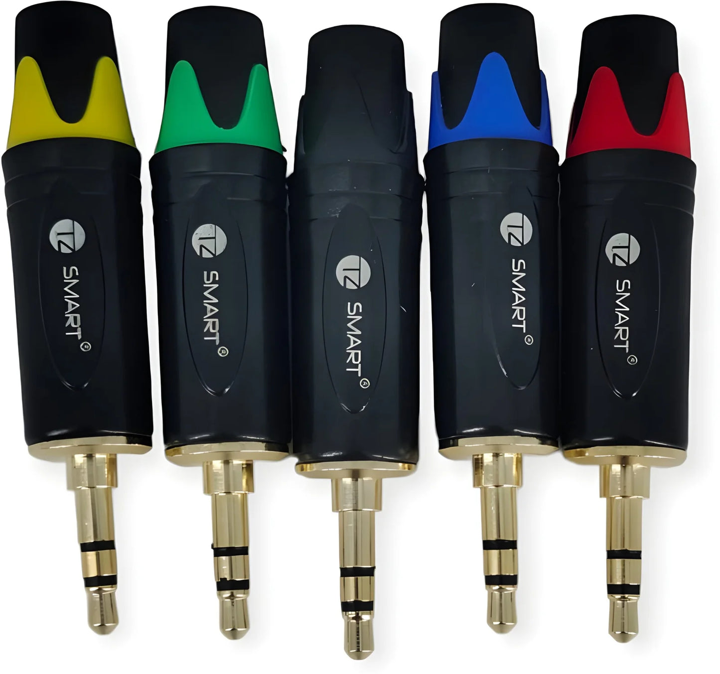 TZ SMART 3.5mm Aux Connector – 3 POLE Metal Headphone Jack for Speakers & Gaming (Multicolor, 5pcs).