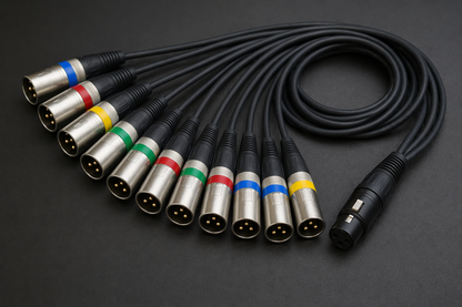 TZ SMART 8 XLR Male to 1 XLR Female Audio Snake Cable 6 Meter | TZ SMART 8 Channel Professional Mixer Cable for DJ, Studio & PA System