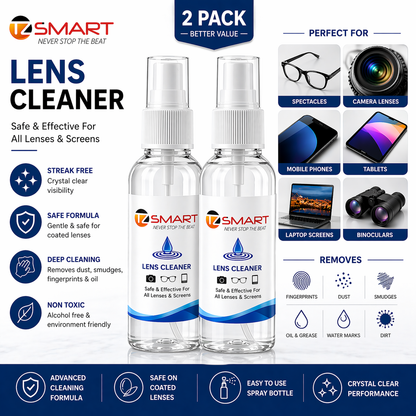 TZ SMART Lens Cleaner Spray | Streak-Free Cleaning for Glasses, Mobile, Laptop, Camera | Safe Formula |
