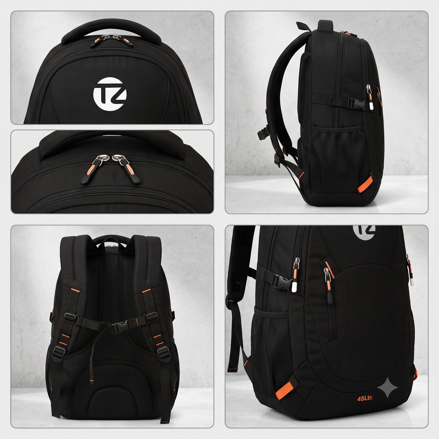 TZ SMART 45L Stylish Water-Resistant Mountain Rucksack | Large Hiking, Trekking & Camping Backpack for Men & Women | Travel Bag