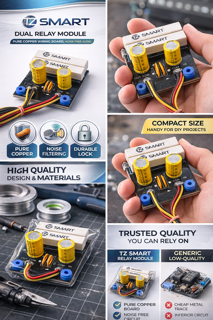TZ SMART D-750 / D-518 Dual Relay Crossover Network Plate | Pure Copper Audio Board | Noise-Free Circuit | Pre-Soldered DIY Module