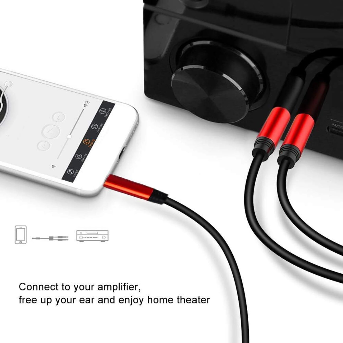 TZ SMART Professional Series 3.5mm Stereo to Dual 6.35mm Mono Y-Splitter Cable | Audio Jack to Dual 1/4 Inch TS Cable for Mixer, Amplifier & Studio Use