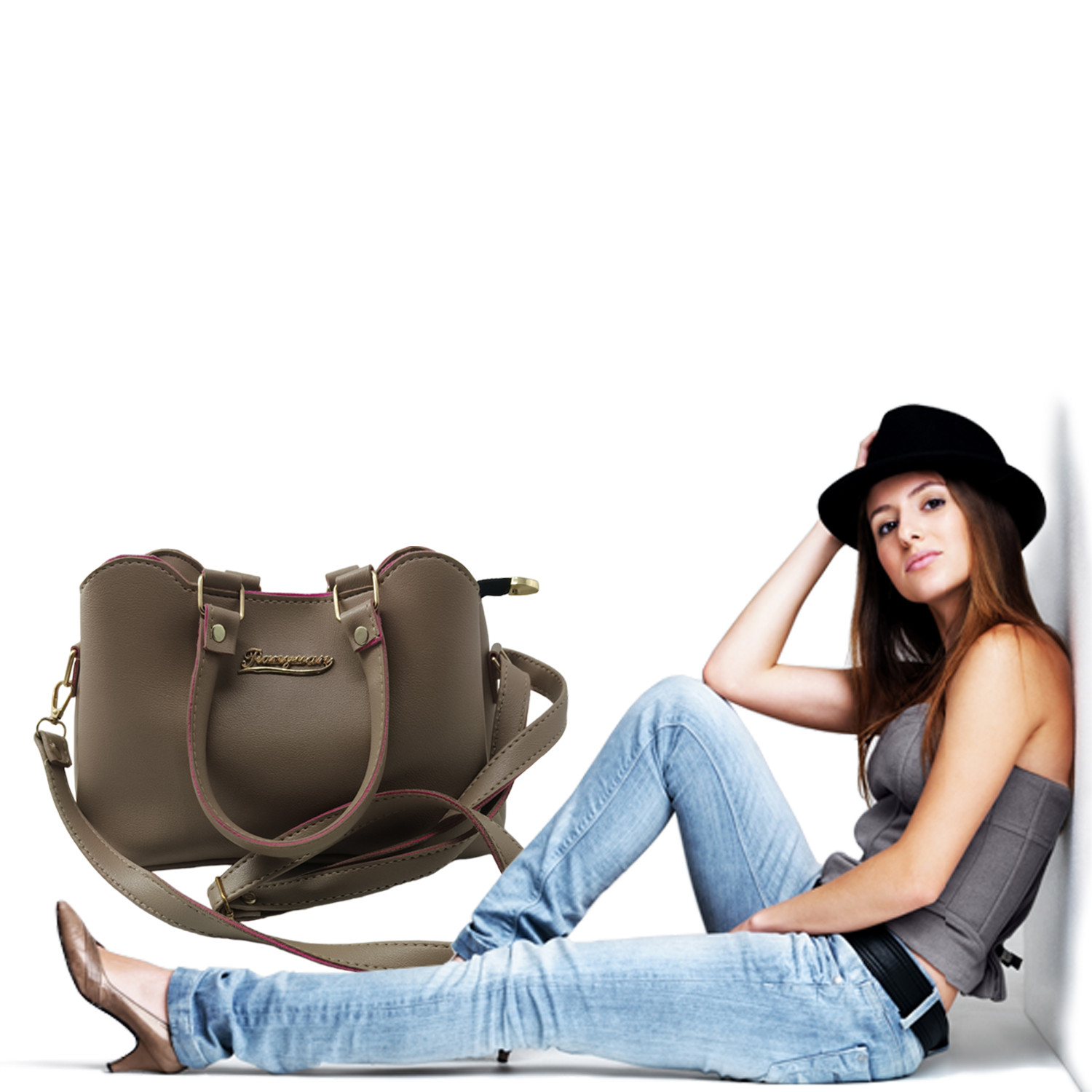 Buy Stylish Grey Handbag Bag PU Leather Ladies Purse Handbag | Woman Gifts  | Women Shoulder Bags | Side Handbags | Wedding Gifts For Woman | Women  Designer Bags | Travel Purse