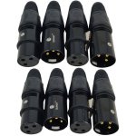 TZ SMART XLR 3-Terminal Male/Female Cannon Connector – Premium Black Housing, 4-Pair Set