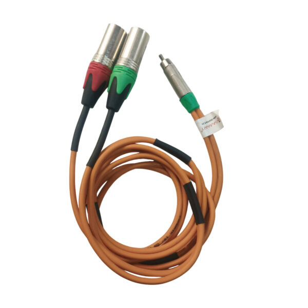 Tz smart rca to 2 xlr male 1. 5m cable – high-quality stereo audio adapter with gold-plated connectors.