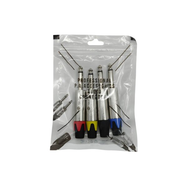 Silver jack plugs with grip-friendly texture – TZ SMART pack of 4