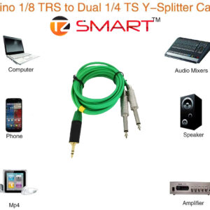 Tz smart aux cable 1. 5m – 2 mono 6. 35mm jack to 3. 5mm male audio cable (green) for seamless audio transmission.