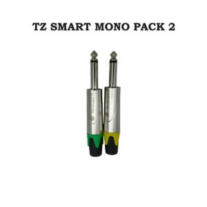TZ SMART Silver Metal Mono Connector – Pack of 2 – 6.35mm Audio Jack for Guitars, Amps & Mixers