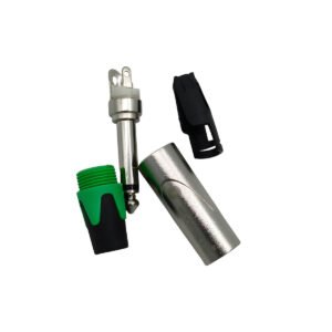 TZ SMART Silver Metal Mono Connector – Pack of 2 – 6.35mm Audio Jack for Guitars, Amps & Mixers