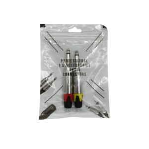 TZ SMART Silver Metal Mono Connector – Pack of 2 – 6.35mm Audio Jack for Guitars, Amps & Mixers