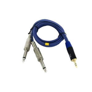 TZ SMART AUX Cable 1.5m – 3.5mm to Double 6.35mm Aux Cable (Blue) for seamless audio transmission.