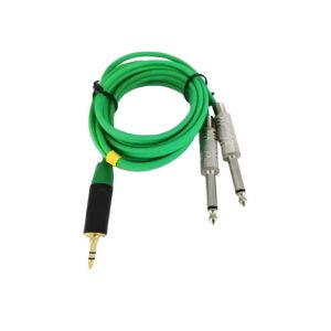 TZ SMART AUX Cable 1.5m – 2 Mono 6.35mm Jack to 3.5mm Male Audio Cable (Green) for seamless audio transmission.