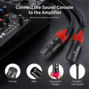 red XLR male to female cable