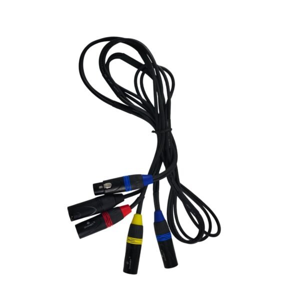 1 XLR Female to 4 XLR Male Splitter Cable by TZ SMART with color-coded male connectors for audio equipment