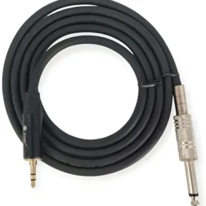 TZ SMART 1.5m 3.5mm to 6.35mm Stereo AUX Cable – Black Audio Cable for Guitar, CD Player, Mixer, Amplifier, Microphone, and Keyboard