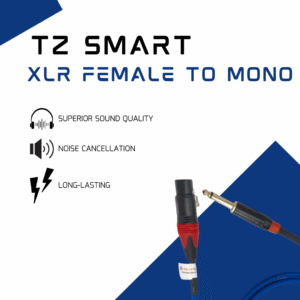 TZ SMART XLR Female to 6.35mm Mono Cable | Professional Microphone to Amplifier Connector | Durable Audio Cable for Mixers, Speakers, DJ & Studio Use